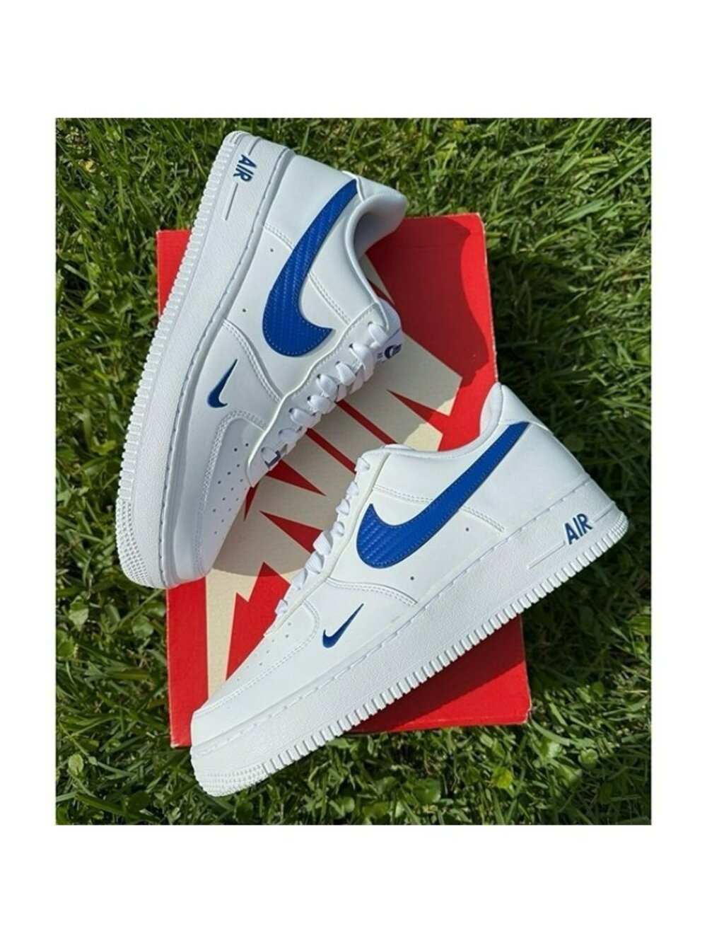 SIZE 7.5 WOMEN'S NIKE AIR FORCE ONE AF1 SNEAKERS BLUE WHITE LOW IM7662-100
